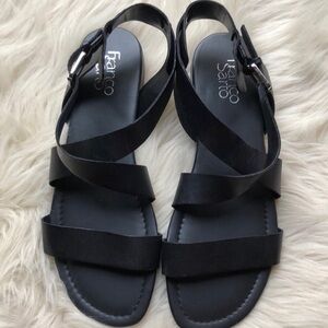 Franco Sarto Black Leather Sandals